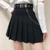 With Belt, Summer High-waist Punk Pleated Short Skirt, A-line Skirt, Women's Skirt
