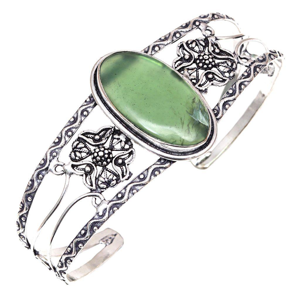 Vassolite Gemstone Handmade Silver Jewelry Cuff Bracelets 7''Adjustable