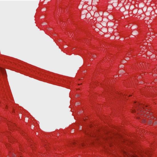 Deep V Neck Sling Bodysuit Underwear One Piece Sexy See Through Lace Pajama for Sleeping