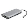TypeC Docking Station Notebook Accessories 8in1 4K USB3.0 Hub HDMI VGA O Port Gray