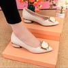 Women Cute Sweet Light Weight Brown Slip On Square Heel Shoes Lady Casual Comfort Spring Elegant Beautiful High Pumps E1237