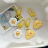 Cute Poached Egg Cheese Pendant Funny Keychain Kawaii Cartoon Simulated Food Key Chain Children'S Toy Promotional Gifts