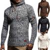 European And American Men's Knitting Pullover Hooded Top Slim Button Sweater