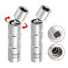 Spark Plug Socket Wrench Adapter 14mm16mm Set Universal Joint with Magnetic Flexible Socket Thin Wall 3/8" Drive Car Repair Tool