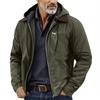 Men's Solid Color Zipper Pocket Hooded Sweatshirt Jacket Cardigan Men's Casual Jacket Cardigan