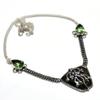 Labradorite Tsavorite Gemstone 925 Silver Plated Jewelry Necklace 18"