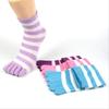 Random Color Floor Slippers Women Fashion Female Full Toe Socks Cotton Sock Toe Separated Stripe