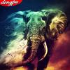 DIY Diamond Painting Full Round Elephant Diamond Embroidery Mosaic Full Display