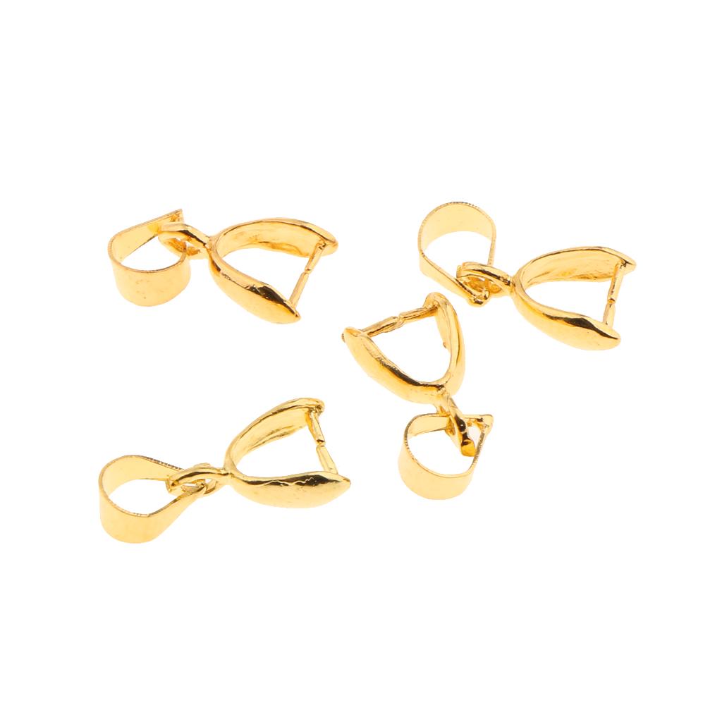 Lots 30pcs Mixed Color Pinch Clasp Bail Connector Pendant Findings 14x6mm