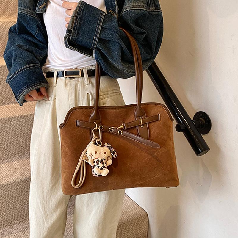 New Leopard Stitching Tote Bag Fashion Retro Matte Large-capacity Handbag Daily Commuter Shoulder Bag