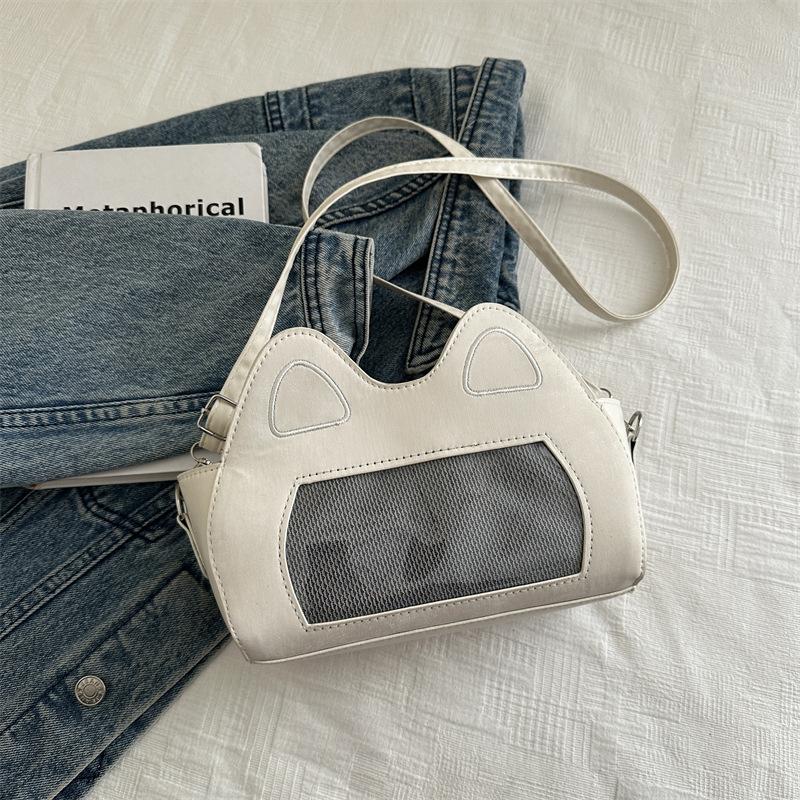 2025 New Cute Kitten Cylinder Bag Fashion Cartoon Animation Shoulder Bag Casual Messenger Bag