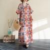 2025 New Women Plus Size Summer Casual Linen Dress Vintage Long Dress Loose Maxi Basic Holiday