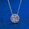 Real Moissanite Necklace for Women 0.5-2 CT VVS1 Brilliant Moissanite Diamond Halo Pendent Necklaces Anniversary Gift
