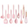 Прекрасный розовый силиконовый набор кухонных принадлежностей Лопатка Масляная кисть Набор для макаронных изделий Набор ложек с прорезями Термостойкий набор посуды с антипригарным покрытием для выпечки и приготовления пищи