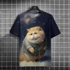 Cute Cat 3d Printed Summer Unisex Short Sleeve T-Shirt Creative Yet Personality O Collar Casual Comfortable Loose Top Shirt