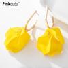 Boho Acrylic Rose Petal Earrings Dangle Exaggerated Flower Earrings Drop Floral Tassel Earrings PD981
