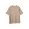 Loose Letter Print Round Neck Short Sleeve T-Shirt Unisex Tops Light-Brown IV7844