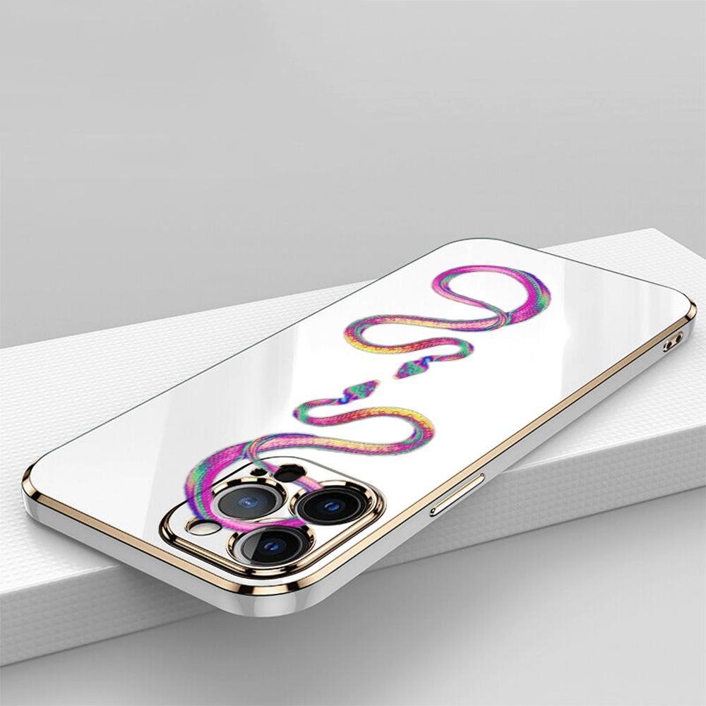 N73 Black Gold Snake Design Plating Edge Soft TPU Phone Cases for Xiaomi 14 Poco M5s X5 F6 Redmi 13C 12C 8 Note 12 10 11 13 Pro Plus Shockproof Cover