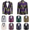 Red Black Green Paisley Floral Mens Blazer Lepal Suit One Button Jacket Tuxedo
