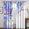 Blue Curtains for Living Room Luxury Butterfly Blackout Window Curtain for Bedroom Semi-Shading 2 Pieces Set Room Cortina Custom