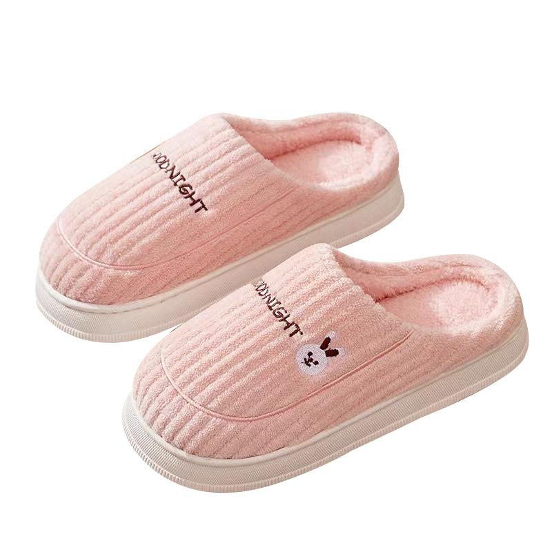 New Autumn and Winter Cotton Slippers Women's Home Household Couple Indoor and Outdoor Warm Thick-bottomed Fluffy Slippers Men