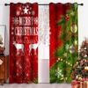 Christmas Elements 3D Curtains Christmas Tree Snowman Living Room Bedroom Balcony Window Decorative Curtains 2 Panels