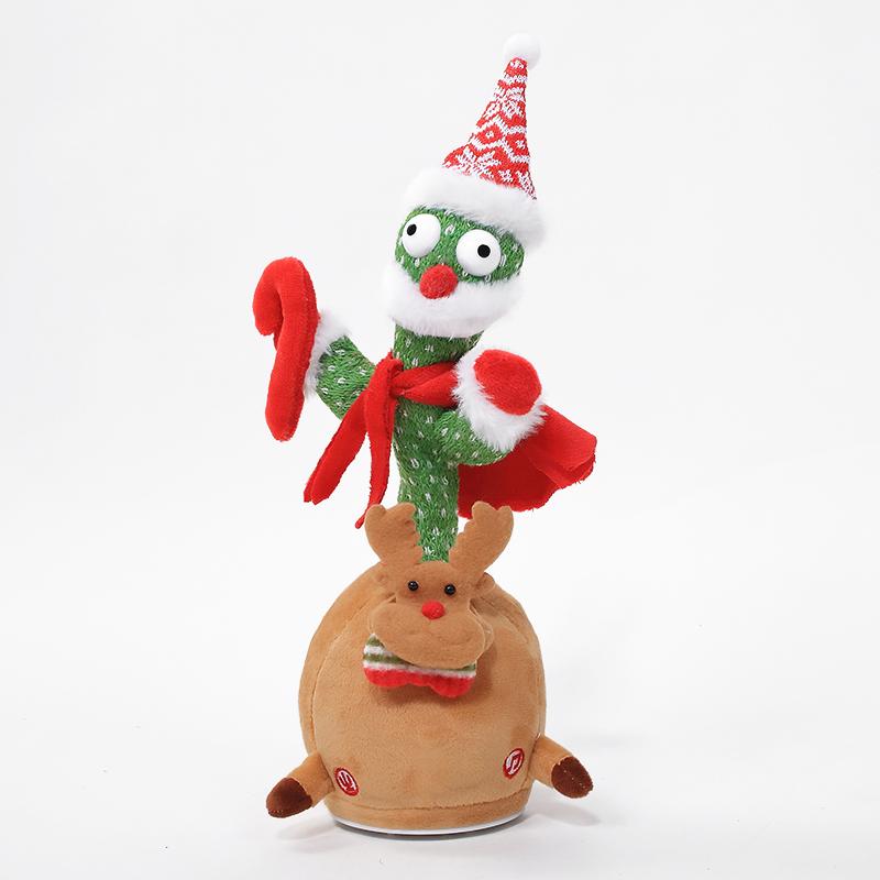 33cm Cactus Plush Toy Dancing Talking Cactus Lifelike Toy Plush Glowing Cactus Doll Decoration Christmas Gift Collection