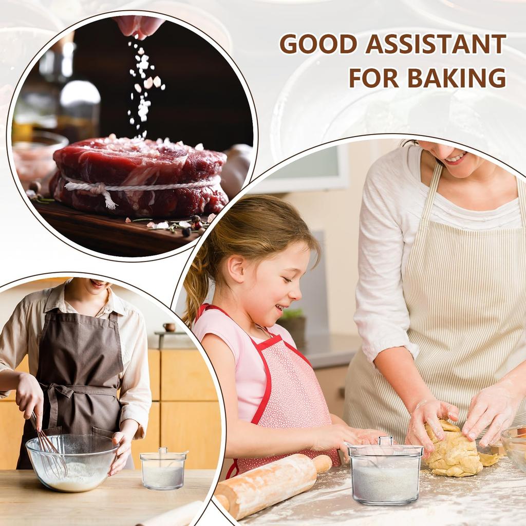 KoMvzyl 4-компонентный настольный прозрачный диспенсер для сахара с крышкой и ложкой, включает бирки, для приправ, конфет, кофе, чая, специй и трав