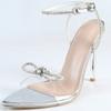 Fashion Luxury Crystal Bow Super High Heel Women Sandals Sexy Pointed Toe Open Toe Thin Heel Sandals Fashion Designer Banquet Dress Shoe