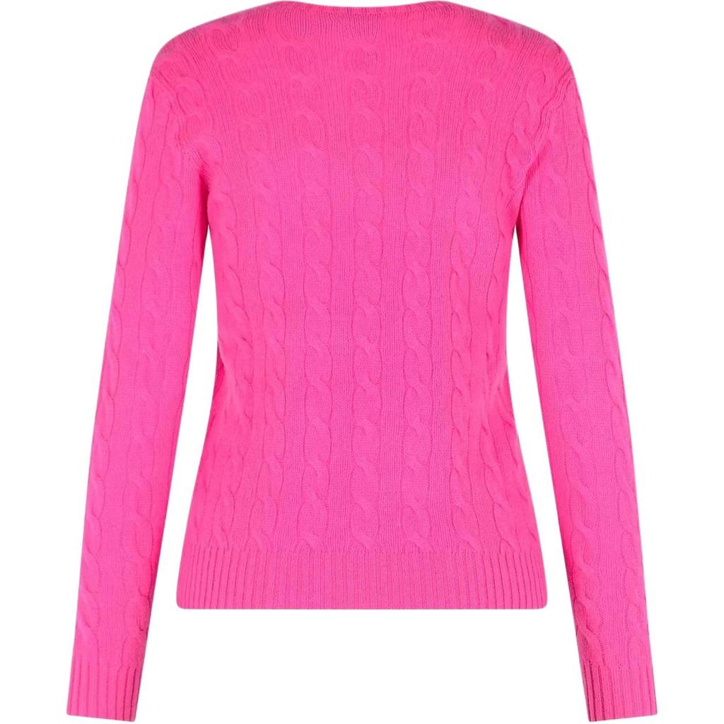 Polo Ralph Lauren Logo Embroidered Crew Neck Long Sleeve Knit Sweater Women Sweater Pink 211971865-008