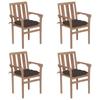 Day and Night - Day and Night Stackable Garden Chairs 4 Units Solid Teak Wood with Cushions