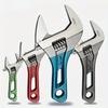 1 Piece, Adjustable Wrench - Large Opening, 4 Sizes Available, Short Handle Mini Wrench with Laser Scale and Rubber Handle - Durable Metal