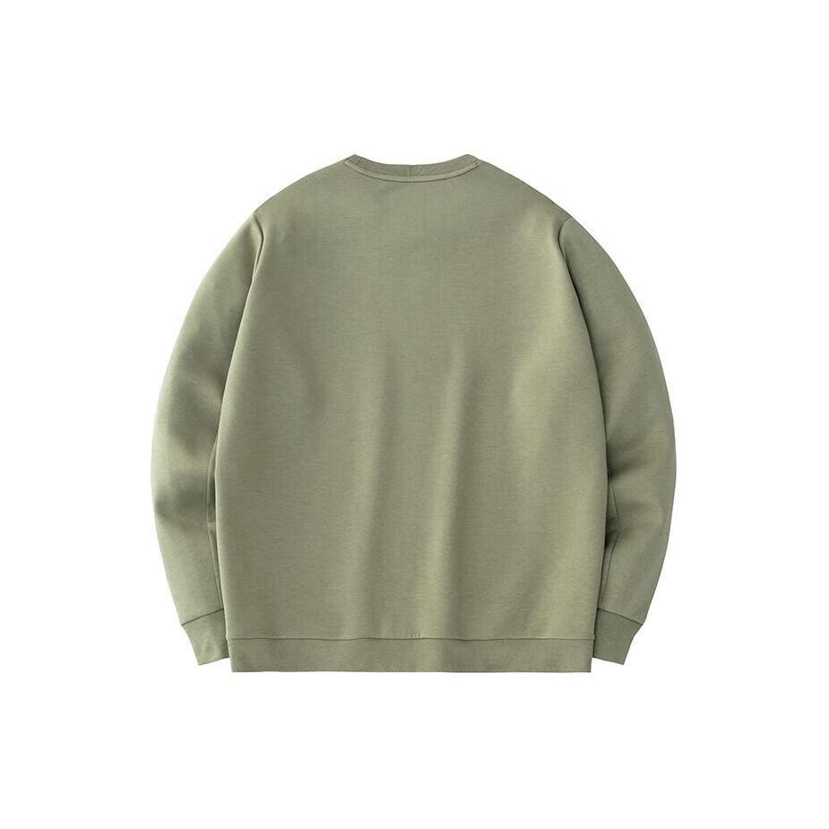 Anta Training Series Letter Round Neck Pullover Sports Casual Sweatshirt Men Sweatshirt Dry-Olive 152417744-4