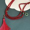 108 Beadeds Fringe Chinese Style Necklace Traditional Cheongsam Sweater Chain Necklace  Women Girls