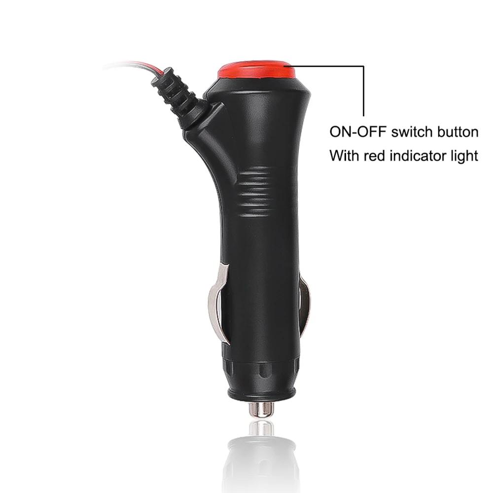 Car Cigarette Lighter Socket Plug Connector 1.5 Meter Cable 12V 24V Car Charger On Off Switch Universal for Car Light