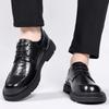 2025 весна мужские деловые кожаные туфли повседневные офисные кожаные туфли низкие на шнуровке черные кожаные туфли свадебные туфли мужские