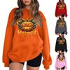 Women's Casual Round Neck Long Sleeved Pullover, Halloween Printed Top, Long Sleeved Hoodie
