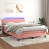 VidaXL Slatted Bed Base with Mattress and LED, Upholstered Bed, Double Bed, Adult Bed for Interior Bedroom, 3134470