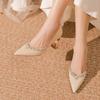 New French Sparkle Rhinestone Temperament Small Pointed Toe Thin Heel Shallow Wedding Shoes High-heeled Women's Shoes