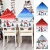 Christmas Theme Dining Chair Covers Santa Hat Pattern Seat Back Protector Case Xmas Party Decor Supplies