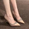 Women's Shoes 2025 Brand Shallow Women's High Heels Fashion Crystal Solid Party Pumps Women Sexy Pointed Toe Heels Women Zapatos