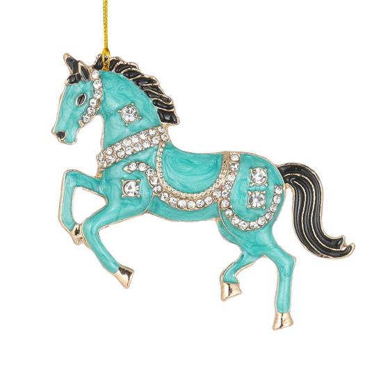Horse Christmas Ornaments Sparkly Rhinestone Horse Hanging Decoration Acrylic Christmas Tree Ornament for Winter Xmas Party Supplies Holiday Home