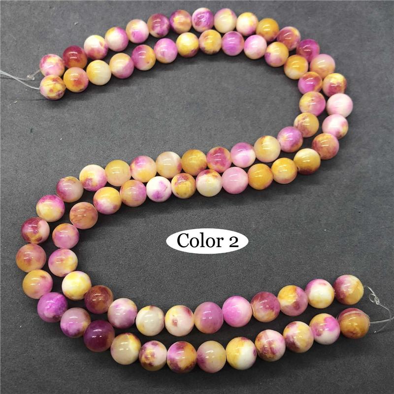 4-color Natural Persian Chalcedony Loose Beads DIY Bracelet Necklace Beads