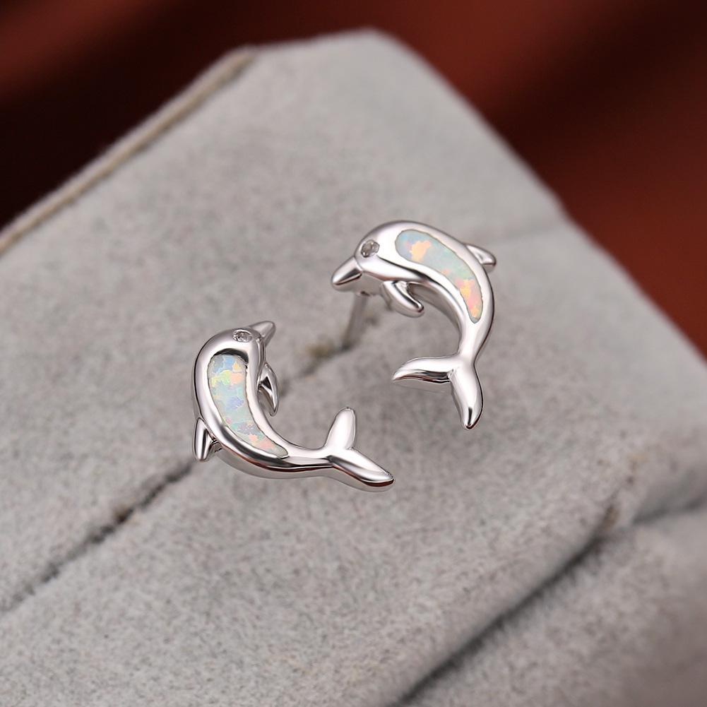 Dolphin Earrings Exquisite and Compact Artistic Student Earrings with Versatile Temperament Goddess Earrings