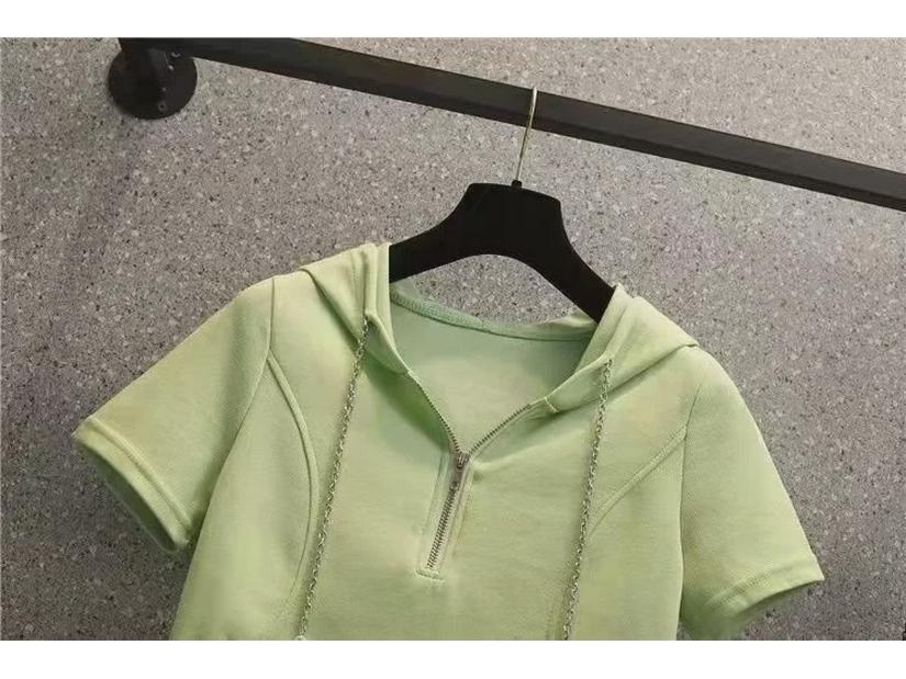 Plus Size Women's Loose Fit Summer Sports Set - Irregular T-Shirt & Wide-Leg Shorts