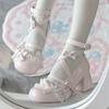 New Spring Thick Heel Mary Jane Small Leather Shoes 2025lolita Sweet Bow Princess Style High-end Single Shoes