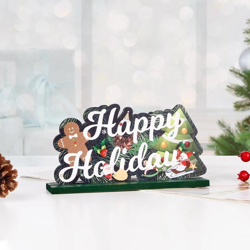 Wooden Christmas Ornaments Santa Desktop Decoration Christmas Decorations for Home Gifts New Year