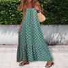 Women Boho Sleeveless Maxi Dress Spaghetti Strap Backless Swing Long Dress Summer Beach Flowy Sundress