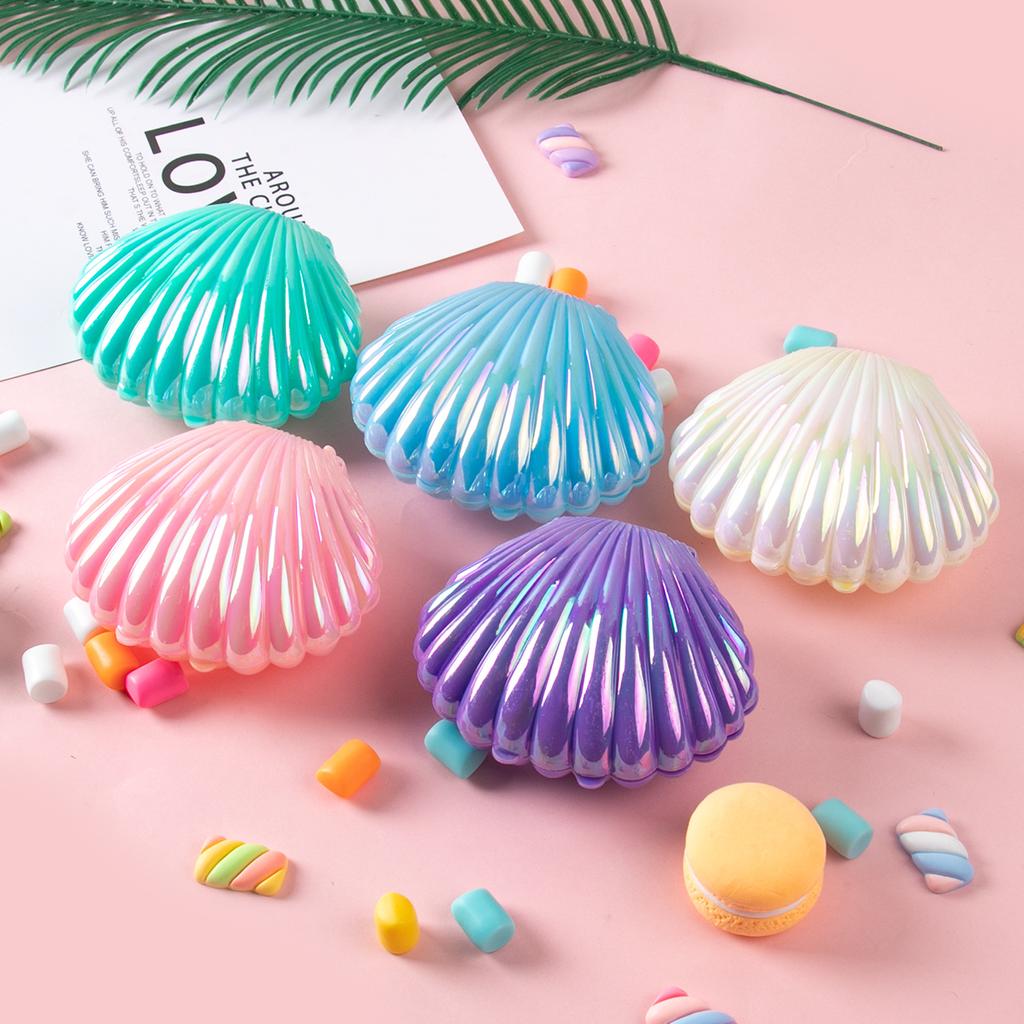 5pcs Shell-Shaped Plastic Candy Boxes - Perfect for Baby Showers, Weddings, Mermaid Birthday Parties, and Favors
