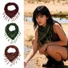 Mesh Yarn Desert Scarf with Tassels Soft Breathable Lightweight Outdoor Neck Piece Unisex Fashion Accessory